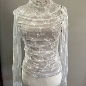 Willow & Root Ivory Lace Long Sleeve Top